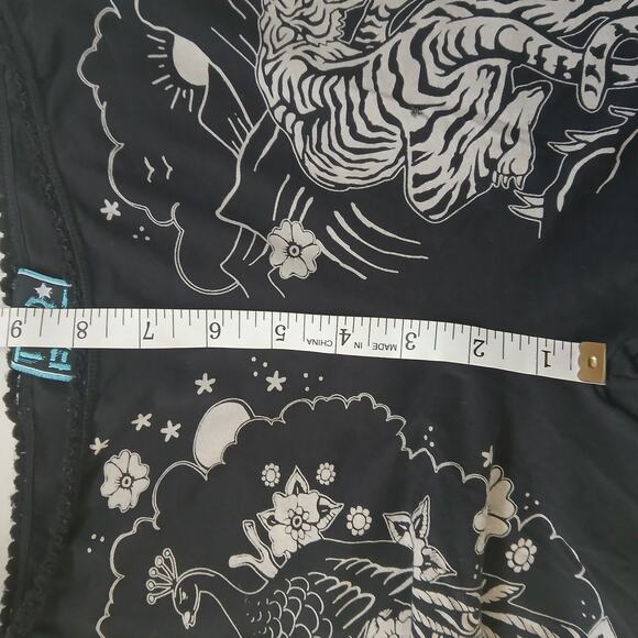 Y2K TOO FAST Camille Tattoo Flash Pajama Set XS Goth Rock Edgy Grunge Rockabilly - Picture 11 of 15